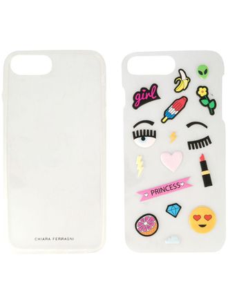 Chiara Ferragni Stickers iPhone 7 Plus case - women - Polyester - One Size - Neutrals