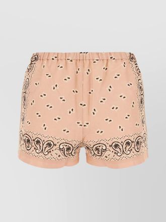 Palm Angels printed linen blend knee-length shorts