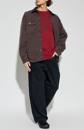 Carhartt Work in Progress Sweatshirt With Logo, Mens, Burgundy