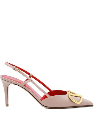 Valentino Garavani 80 mm VLogo Signature slingback pumps - Beige