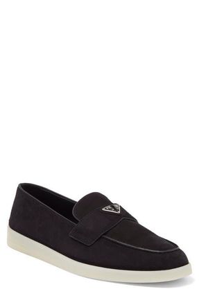 Prada Moc Toe Loafer in Nero at Nordstrom, Size 13Us