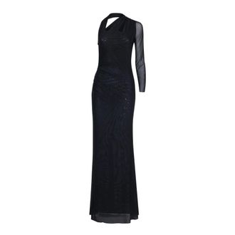 Silvian Heach Rumpisi Lange One-Shoulder Jurk - Dames - Avondkleed - Zwart - S - Polyester - Kleedjes