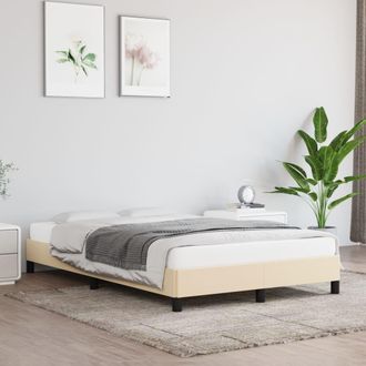 vidaXL Estructura De Cama Sin Colch&oacute;n Tela Crema 120x190 Cm Vidaxl