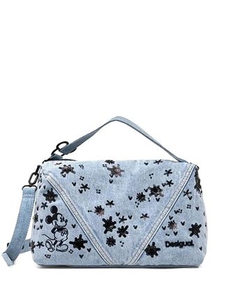 Desigual x Mickey Mouse sequin-embellished tote bag - women - Cotton/Polyester/Polyester - One Size - Blue
