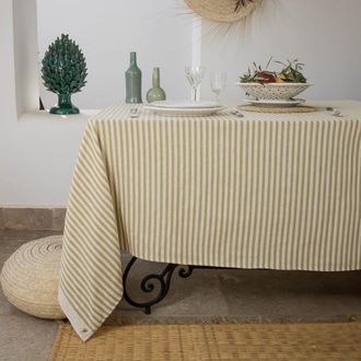 Febronie Mantel algod&oacute;n 180x300 verde tilo