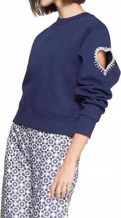 Vilagallo With Heart Sleeve Top - Plus In Navy