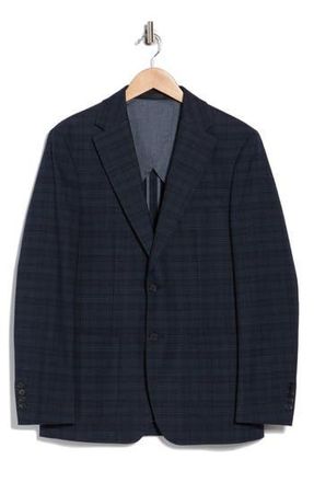 Calvin Klein Dark Blue Plaid Notch Lapel Sport Coat at Nordstrom Rack, Size 40 Regular