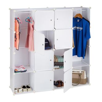 Relaxdays Relaxdays - Armario Dormitorio Modular, Pl&aacute;stico, Blanco, 145,5 X 145,5 X 36,5 Cm
