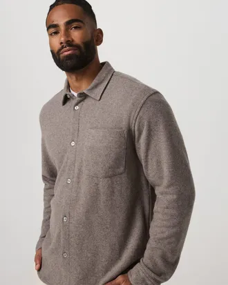Vuori Clothing Long Sleeve Altitude Wool Button Down - Relaxed Fit | Phantom Grey | Medium