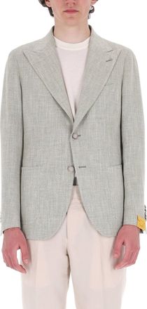 Tagliatore Pino Lerario Herringbone Wool-Linen Blazer