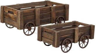 Wanderlust Deco Set 2 Cajones De Madera Marr&oacute;n 53x31,5x22-44x23,5x19h Cm