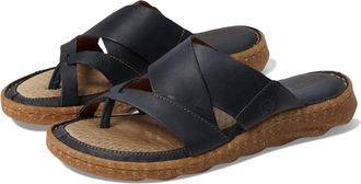 Born Womens Born Sorja Sport Sandals Navy Blue Leather Slip On Slide ZOGG2198