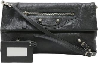 Balenciaga Pre-owned Cross Body Bags, female, Gray, Size: ONE SIZE Pre-owned Giant Clutch Bag