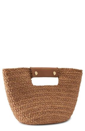 Helen Kaminski Mini Remi Braided Raffia Tote in Nougat/Caramel at Nordstrom