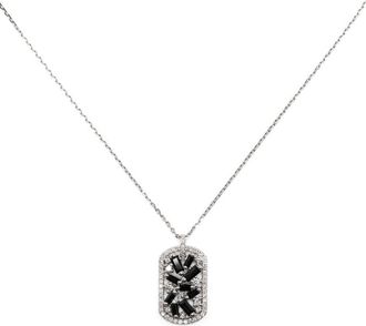 Suzanne Kalan 18kt white gold diamond and sapphire necklace - men - 18kt White Gold - One Size - Silver