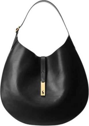 Polo Ralph Lauren Luxe leren zadeltas - Dames - Schoudertassen - Zwart - ONE Size - Leer - Tassen