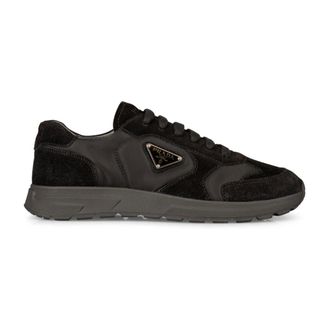 Prada Schoenen, Heren, Zwart, 39 EU, Nylon, Re-Nylon en su&egrave;de sneakers