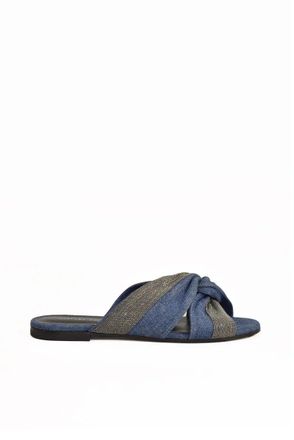 Fabiana Filippi Denim Mule Sandal - Blue