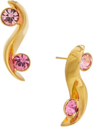 Oscar De La Renta Crystal Wave Earrings