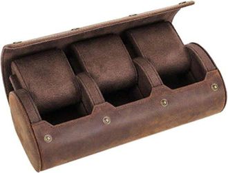 No Brand Scatola Per Orologi - Organizzatore Per Orologi - Conservazione Sicura - 3 Scomparti Per Cinturini - 924 X 75 Cm - Marrone