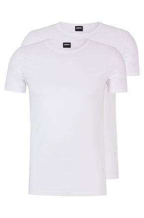 HUGO BOSS T-Shirt BOSS, Herren, Gr. XL (54), weiss (wei&szlig;), Single Jersey, Obermaterial: 95% Baumwolle, 5% Elasthan, Rundhals, Shirts T-Shirt
