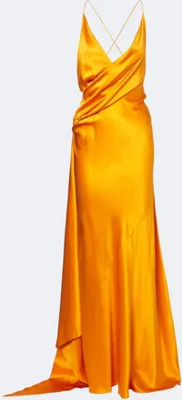 Alex Perry Asymmetric silk satin gown