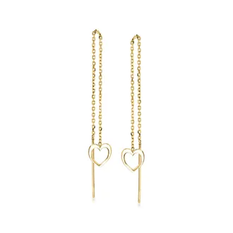 Ross-Simons Italian 10kt Yellow Gold Heart Threader Earrings