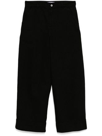 J.W.Anderson high waist wide-leg trousers - men - Cotton/Cotton - 48 - Black