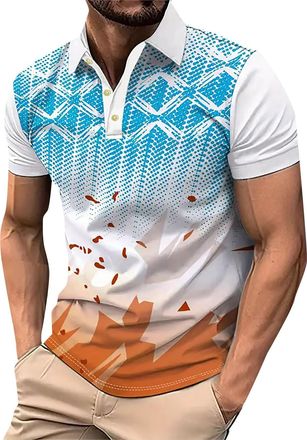 Generic WINWUQB Mens Polo Shirts Short Sleeve Casual Fashion Golf T Shirt Breathable Outdoor Polo Tops Work Sports Contrasting Colours Tshirts (Light Blue,3XL
