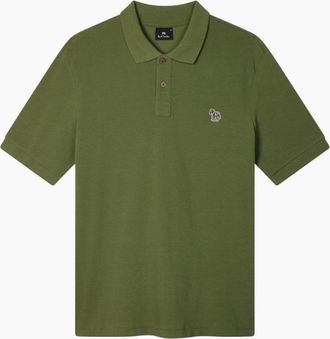 Paul Smith Mens PS Paul Smith Reg Fit Zebra Polo Shirt 35E Green - Size: 40
