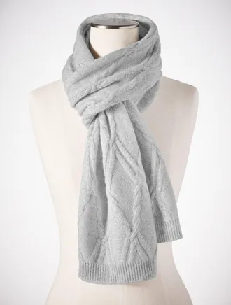 Talbots Metallic Cashmere Scarf - Grey Sky Heather/Silver - 001 Talbots