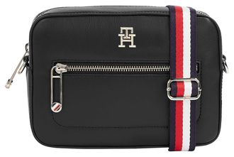 Tommy Hilfiger Mini Bag TOMMY HILFIGER ICONIC TOMMY CAMERA BAG CORP, Damen, Gr. B/H/T: 20cm x 14cm x 7cm, schwarz, Lederimitat, Taschen Mini Bag, im kleinen Format