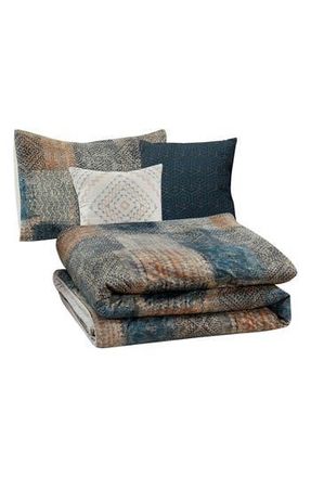 Modern Threads Microfiber 5-Piece Comforter Set in Copper/Teal at Nordstrom Rack, Size Queen