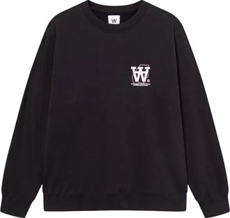 Wood Wood James Map Sweatshirt - Heren - Sweatshirts - Zwart - S - Katoen - Hoodies & sweatvesten
