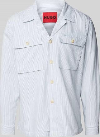 HUGO BOSS Regular Fit Hemdjacke mit Brustpattentaschen Modell Egalo in Hellblau, Gr&ouml;&szlig;e S