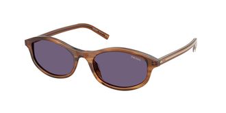 Prada PR D17S 25O70W Womens Sunglasses Brown Size 52