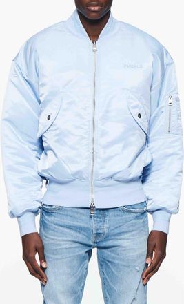 Purple Oversize Satin Bomber Jacket in Blue at Nordstrom, Size Medium