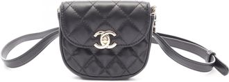 Chanel Black Leather Fanny Pack (Pre-Owned)