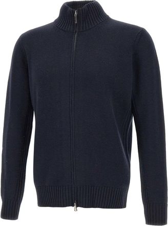 KANGRA Geribd Vest met Rits - Heren - Vesten - Blauw - S - Wol - Truien & Vesten