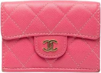 Chanel Pre-owned Wallets, female, Pink, Size: ONE SIZE Pre-owned Leather Wallet