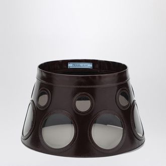 Prada Visor brown in leather and plexiglass