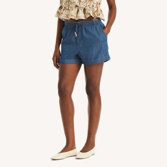 Nautica Womens Chambray Pull-On Short