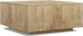 Simpli Home Lockhart Solid Mango Wood 30In Square Modern Square Coffee Table