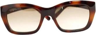 Ferragamo Pre-owned Plastic Zonnebril - Dames - Vintage Accessoires - Bruin - ONE Size - Vintage