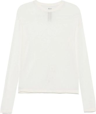 Rick Owens Long-Sleeved Crewneck Jumper - Dames - Ronde hals truien - Beige - S - Wol - Truien & Vesten