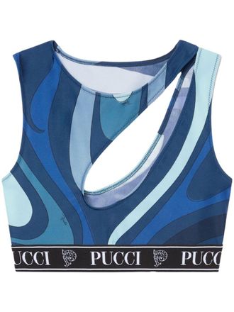 Pucci Top met Marmo-print - Blauw