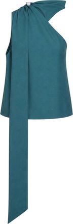 Giuseppe Di Morabito Womens One-Shoulder Virgin Wool Top With Jewels Green Tops