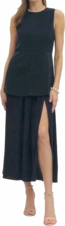 Entro Uptown Prep Tiered Midi Dress In Navy