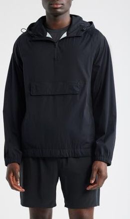 Zella Water Repellent Anorak in Black Caviar at Nordstrom Rack, Size Medium