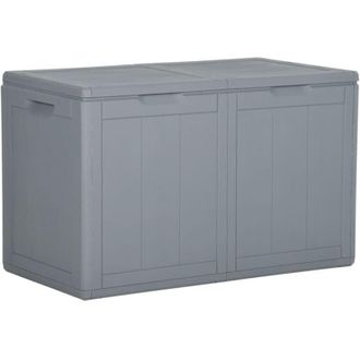 vidaXL Baule da Giardino 180 l Grigio Aspetto legno in pp - Vidaxl